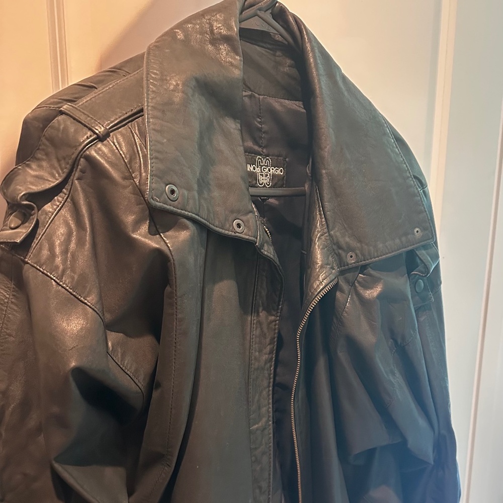 Vintage Gino di Giorgio Black Leather Jacket – Made in Argentina (Size S)